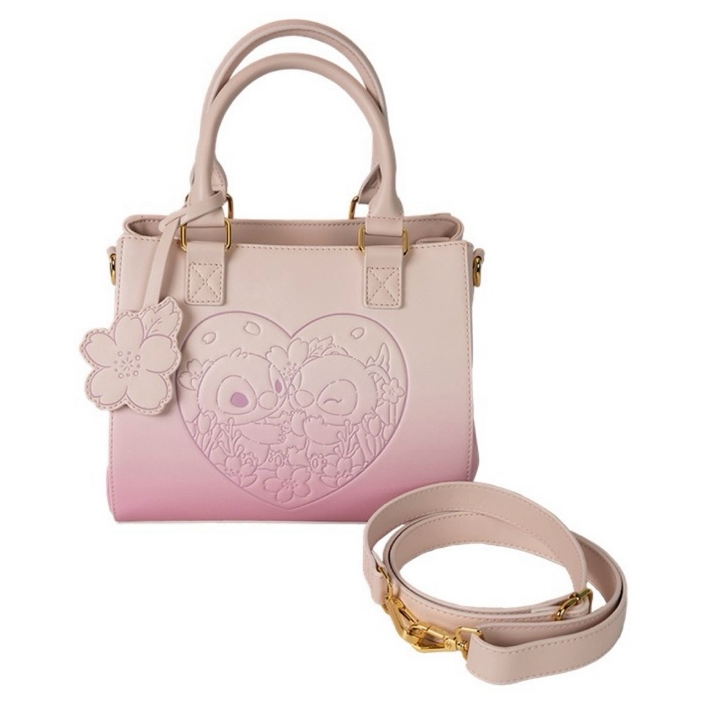 Loungefly Stitch and Angel Pink Ombre crossbody with Charm - Picture 3 of 8